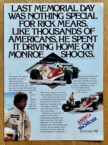 Rick mears indy 500 - mears, monroe
